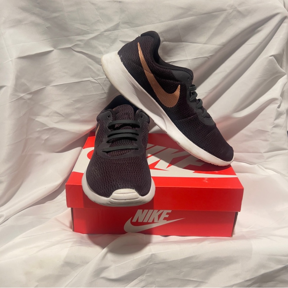 Nike Eggplant and Gold Tanjun Running Shoes Lightly Worn